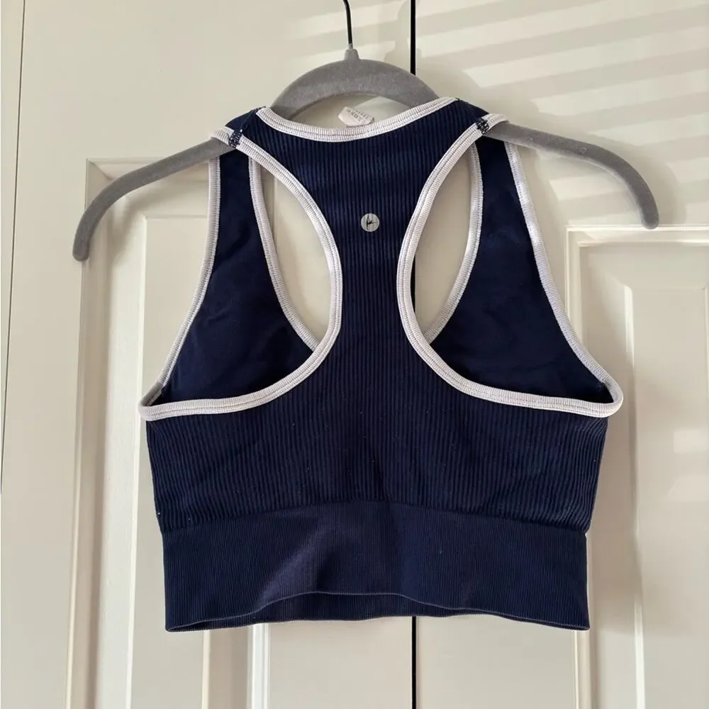 Women's Navy Blue Sports Bra - Picture 2 of 7
